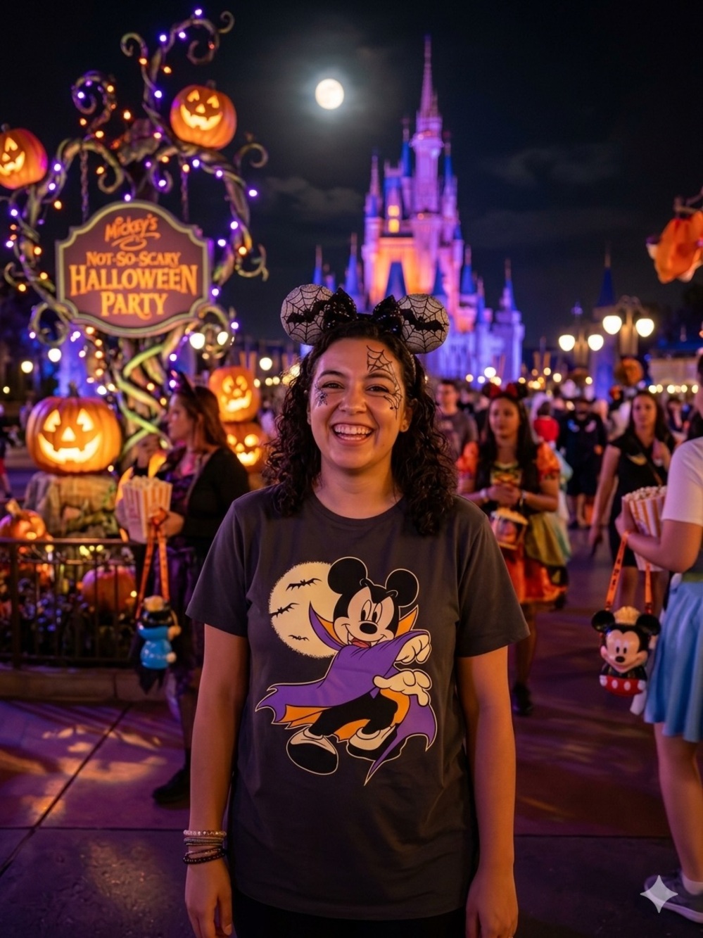 Old Navy Disney Mickey Mouse Halloween Graphic Tee XL Spooky Vampire Shirt